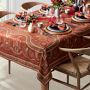 Paisley Tablecloth, 70" X 108", Rust