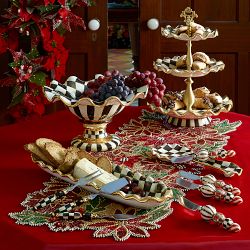 MacKenzie-Childs Courtly Check Ceramic Compote