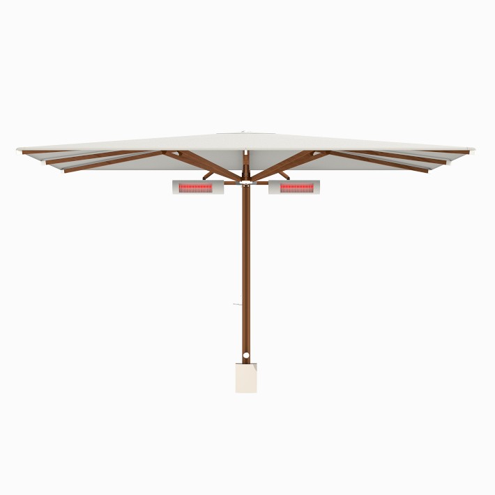 8' Rectangular Performance Cantilever Umbrella, Wood Finish