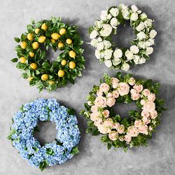 UV Protected Faux Blue Hydrangea Wreath, 27&quot;