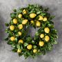 UV Protected Faux Lemon Wreath, 28&quot;
