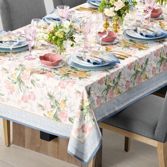 Garden Flowers Tablecloth, 70"x108"