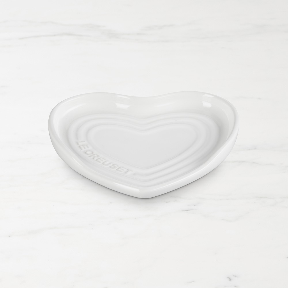 Le Creuset Stoneware Heart Shaped Spoon Rest - White