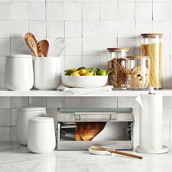 Williams Sonoma Olivewood &amp; Glass Canister