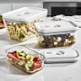 Zwilling Fresh &amp; Save 3-Piece Glass Food Storage Container, Meal Prep Containers