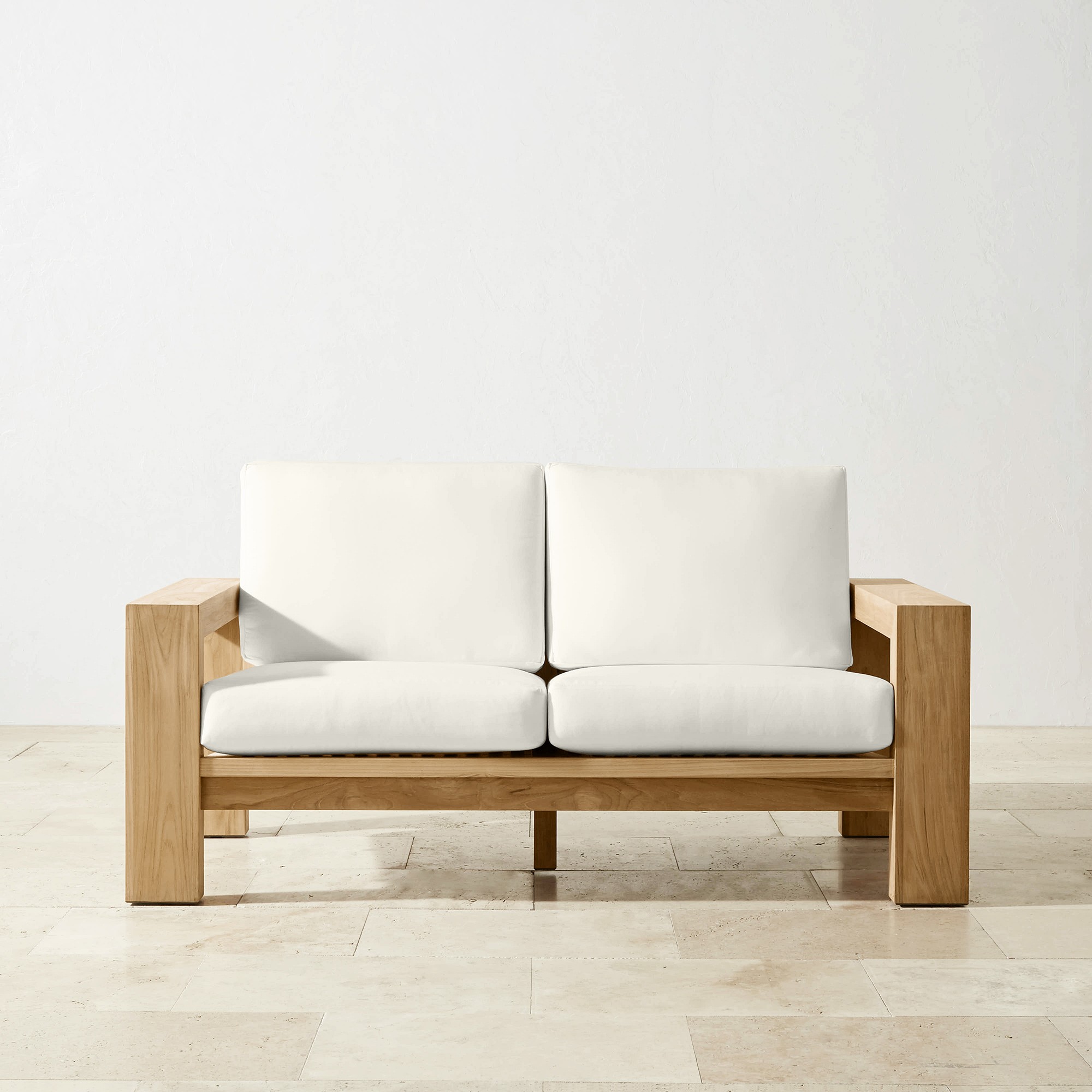 Larnaca Outdoor Natural Teak Loveseat (68")