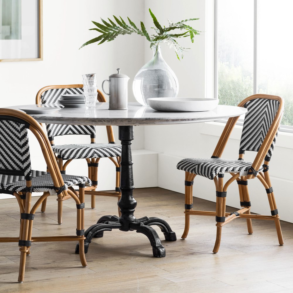 Parisian Bistro Woven Side Chair, White