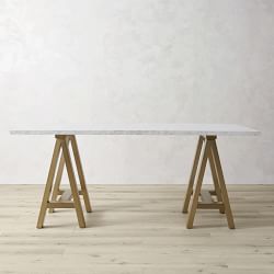 Mason Marble Desk, Large, Antique Brass
