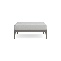 Palisades Ottoman Cushion, Perennials Performance Basketweave, Light Grey
