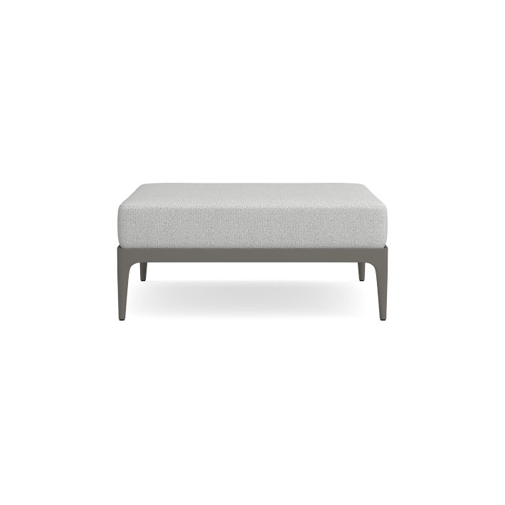 Palisades Ottoman Cushion, Perennials Performance Basketweave, Light Grey