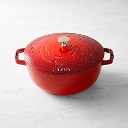 Staub Enameled Cast Iron Essential French Oven with Dragon Lid, 3 3/4-Qt., Cherry 