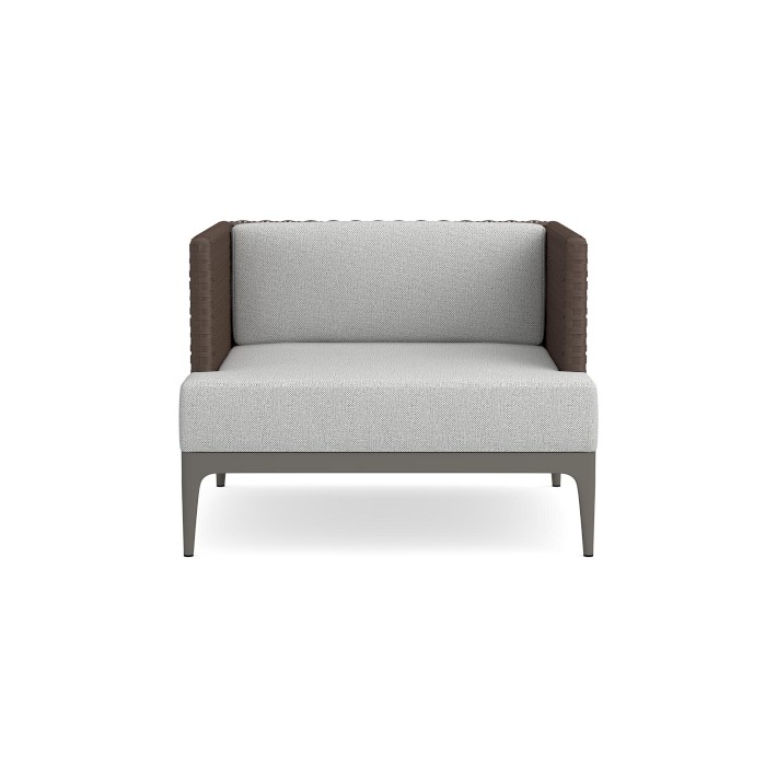 Palisades Lounge Chair Cushion, Perennials Performance Basketweave, Light Grey