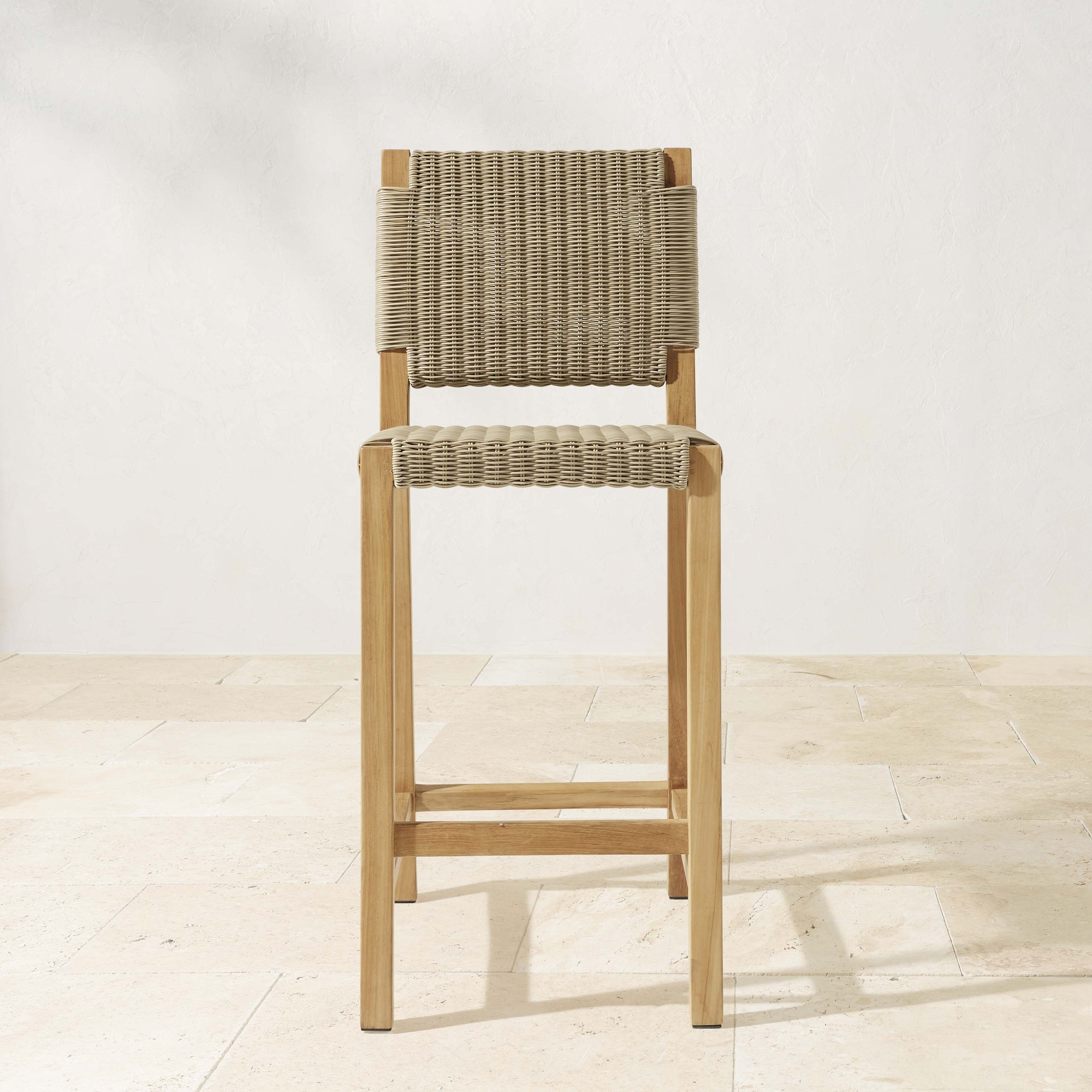 Larnaca Teak x All-Weather Weave Bar Stool