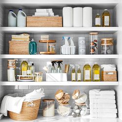Hold Everything Rattan Laundry Baskets, Oval