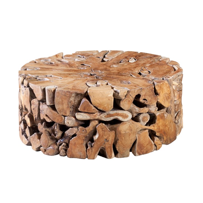 Sliced Teak Round Coffee Table (39&quot;)