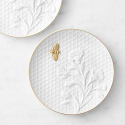 Honeycomb Embossed Appetizer Plates, Set of 4