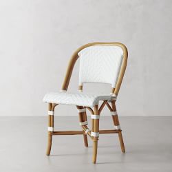 Parisian Bistro Woven Side Chair, White