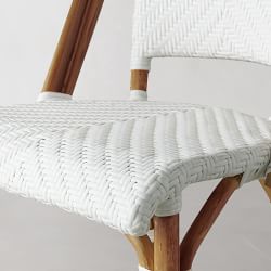 Parisian Bistro Woven Side Chair, White