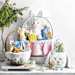 Pottery Barn Kids x Williams Sonoma Gingham Bunny Face Filled Easter Basket