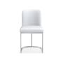 Bradley Curved Back Side Chair, Standard Cushion, Perennials Performance Basketweave White, Polished Nickel