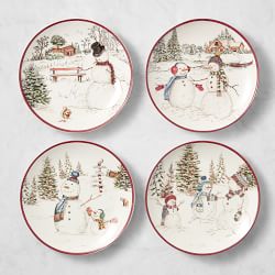 Snowman Salad Plates, Set of 4