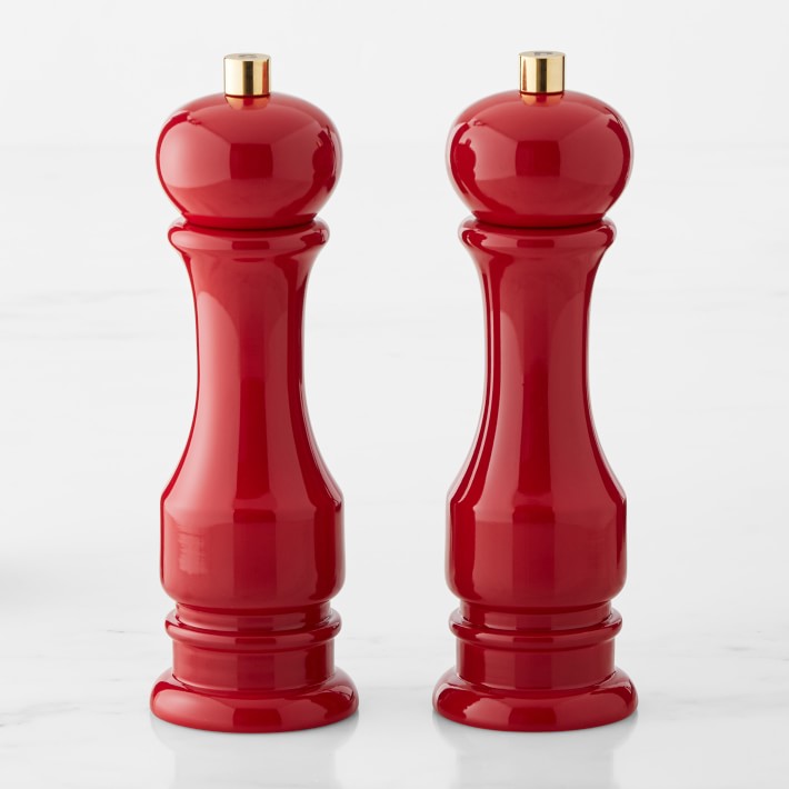Williams Sonoma Traditional Salt and Pepper Mills Set, Red