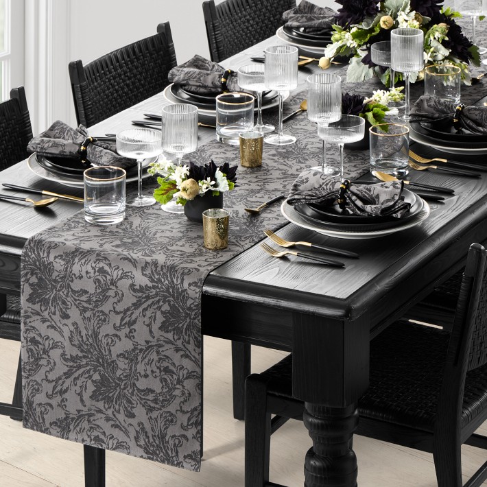 Damask Table Runner, 16"x108", Damask