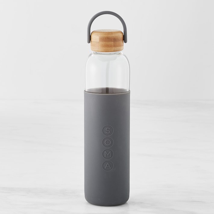 SOMA Glass Water Bottle, 25-Oz., Grey