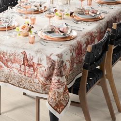 Autumn Pasture Rectangular Tablecloth, 70"x108", Rust