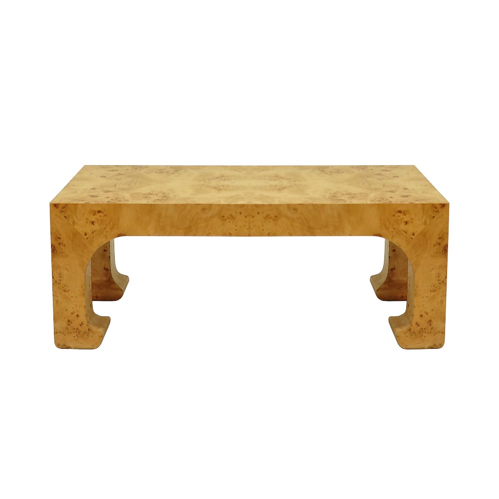Holland Pagoda Coffee Table, Rectangular, Wood, Light Burled Wood