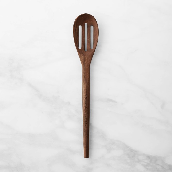 Williams Sonoma Wood Slotted Spoon, 12", Walnut