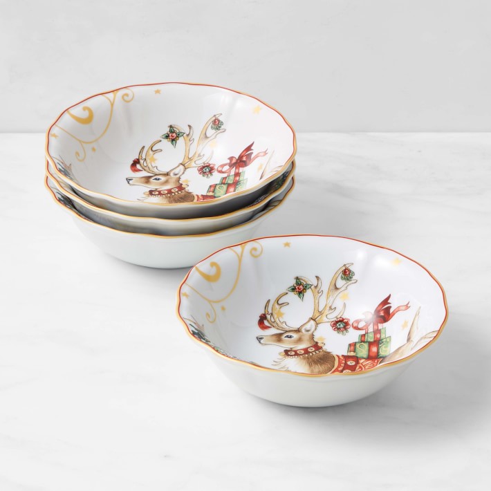 'Twas the Night Before Christmas Reindeer Cereal Bowls, Set of 4