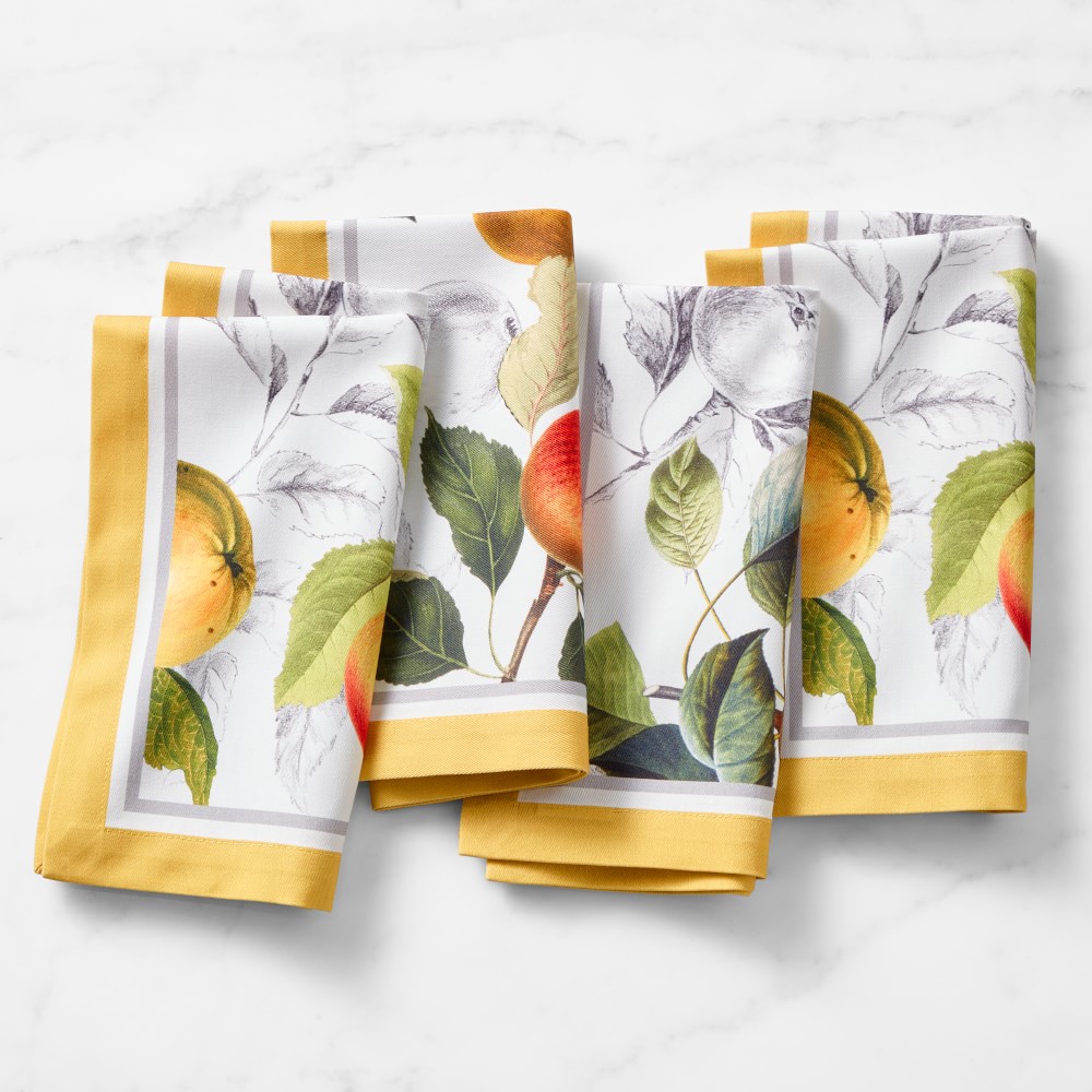 Autumn Harvest Jacquard Napkins, Set of 4, Apple & Pear
