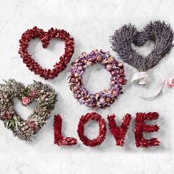 Coxcomb Heart Live Wreath, 14&quot;
