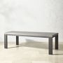 Larnaca Outdoor Slate Grey Metal Fiberstone Dining Table (96&quot;-108&quot;)