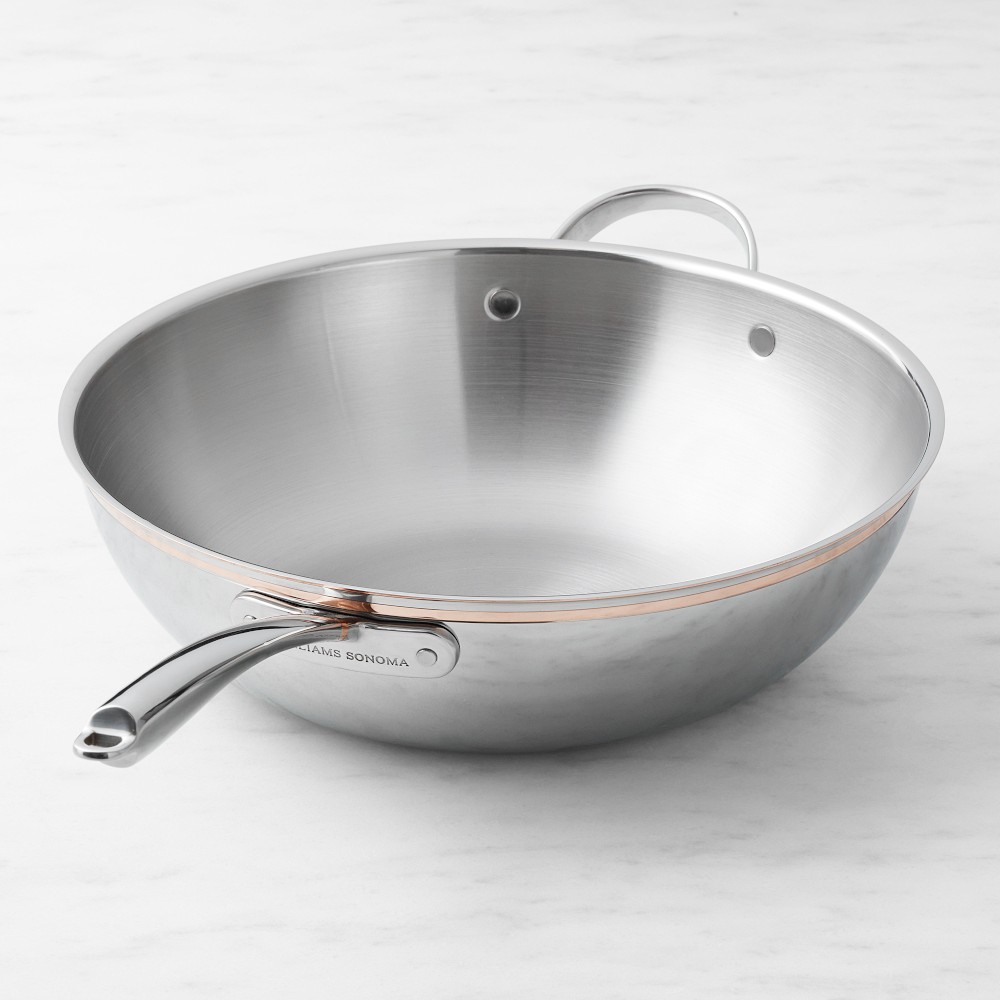 Williams Sonoma Thermo-Clad Copper Pro Wok, 13"