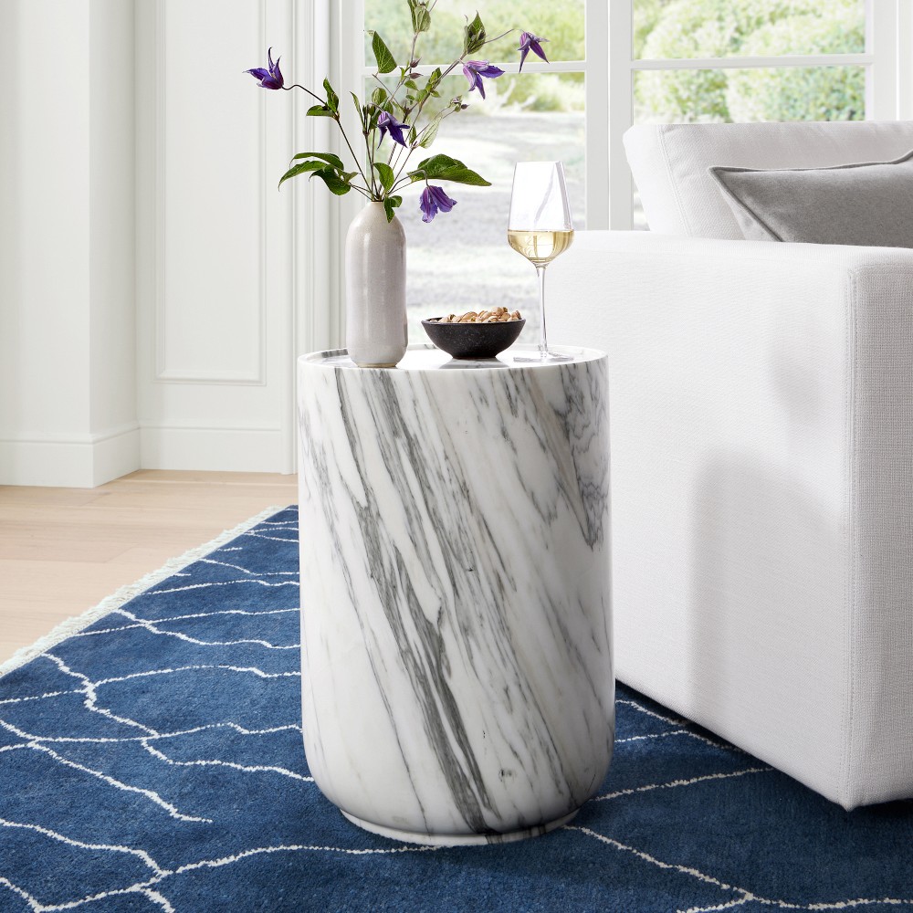 Lucca Marble Side Table (14&quot;)