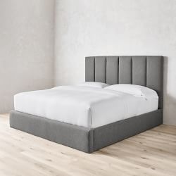 Kennedy Channel-Tufted Upholstered Bed &amp; Headboard