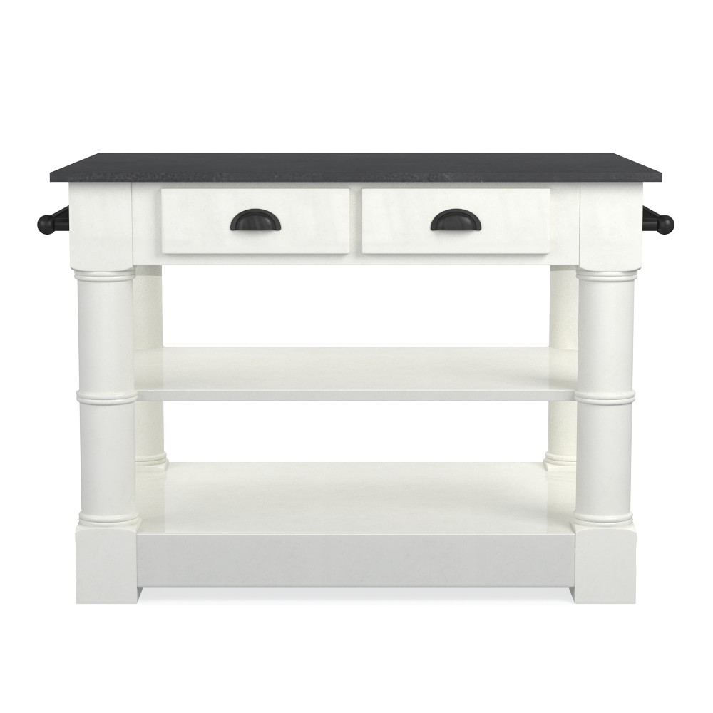 Barrelson Single Kitchen Island with Black Granite Top (49&quot;)