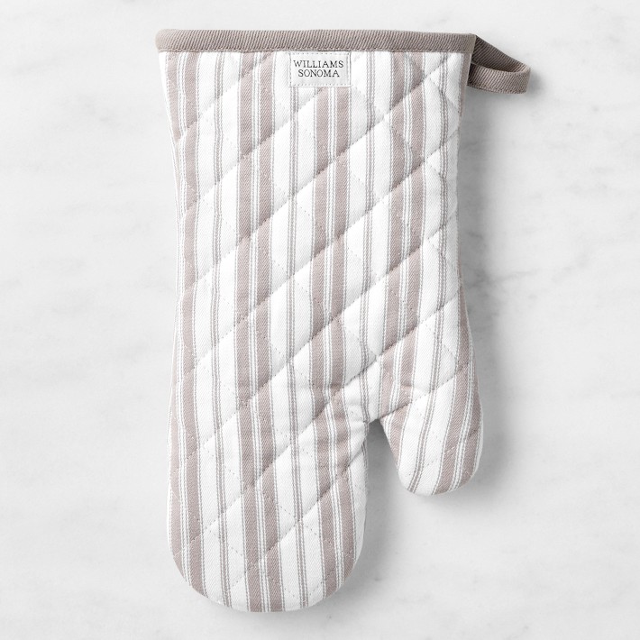 Williams Sonoma Heritage Stripe Oven Mitt - Drizzle Grey