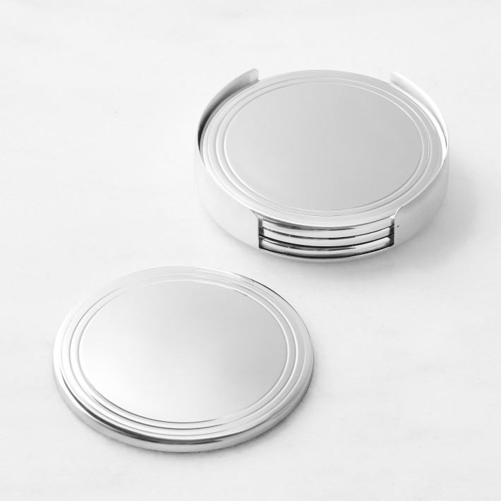 Heirloom Silver Coasters, set of 4