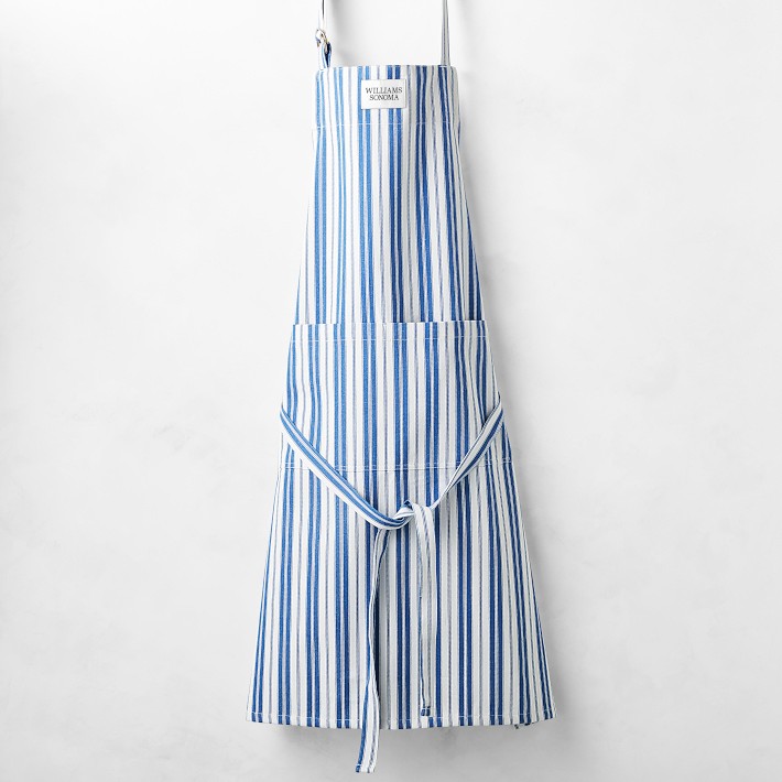 Williams Sonoma Classic Stripe Logo Apron, Bright Blue