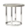 Cascade Side Table, Round, Wood, Polished Nickel