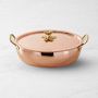 Ruffoni Historia Hammered Copper Oval Roasting Pan with Acorn Knob, 7 3/4-Qt.