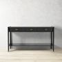 Lewis Open Console, 60", Black, Antique Brass