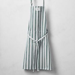 Williams Sonoma Classic Stripe Logo Apron, Dark Green