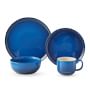 Le Creuset San Francisco Coupe 16-Piece Dinnerware Set with Cereal Bowl, Lapis