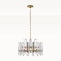 Bonnington Chandelier, Hand-Rubbed Antique Brass, Crystal