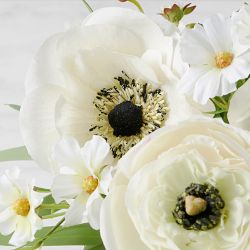 Honeycomb Faux Floral Mini Arrangement in Gold Vase