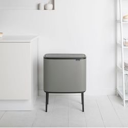 Brabantia Bo Touch Top Multi Compartment Recycling Trash Can, 3 x 3 Gallon 